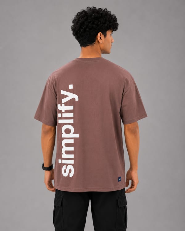 Men's Simplicity Oversized Print T-Shirt — Coffee Brown