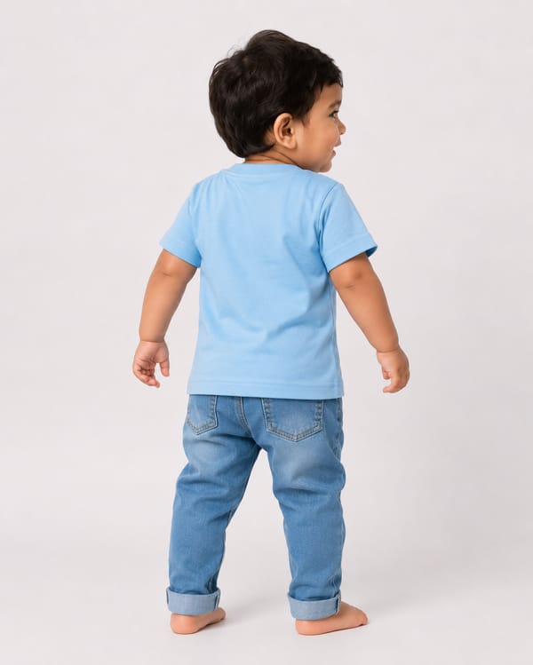 Kids' Boys Will Be Boys Oversized Print T-Shirt — Sky Blue
